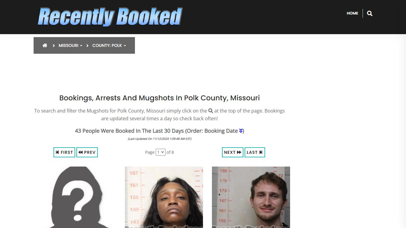 Bookings, Arrests and Mugshots in Polk County, Missouri - Recently Booked